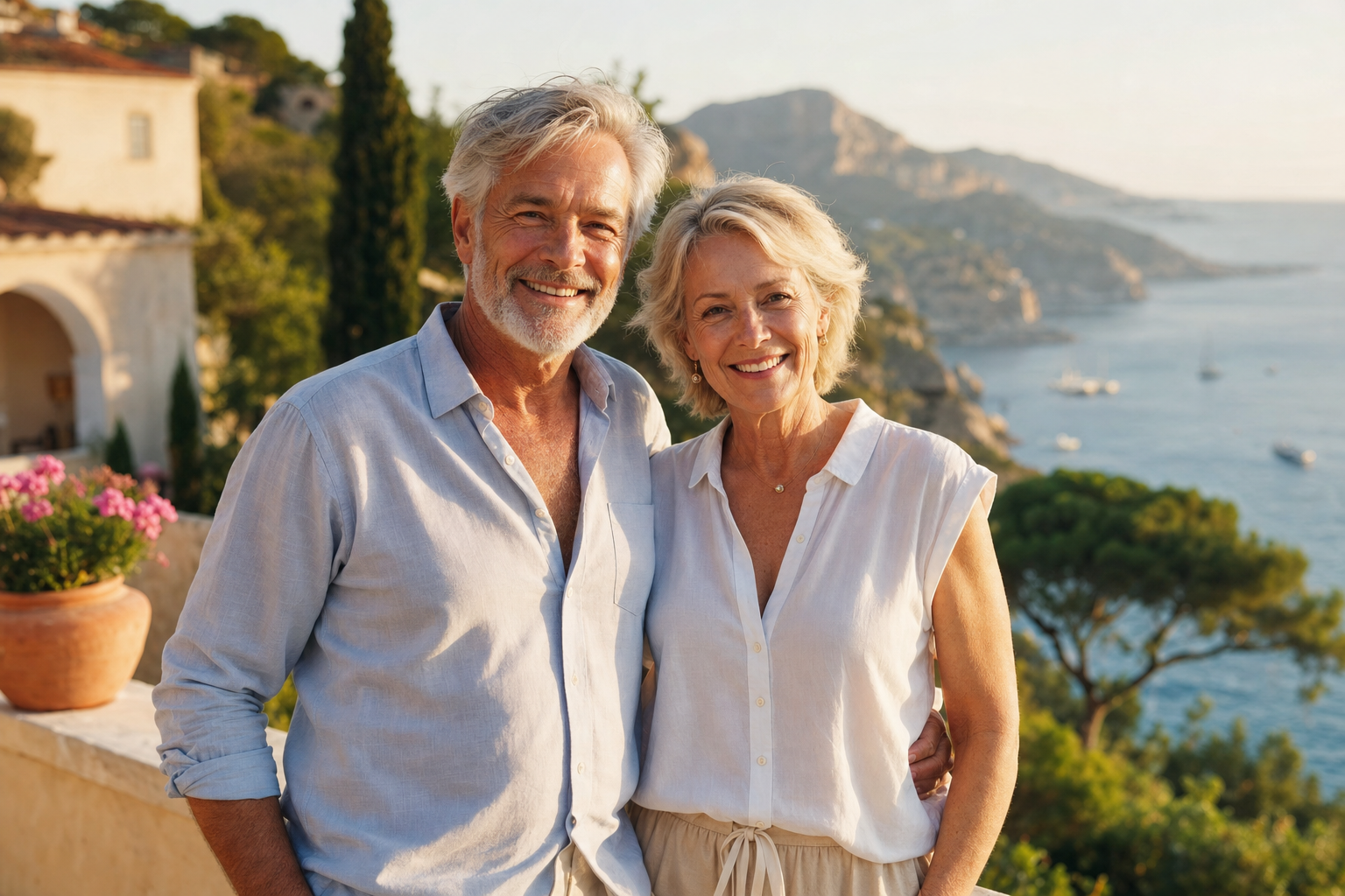 Couple enjoying Mediterranean holiday